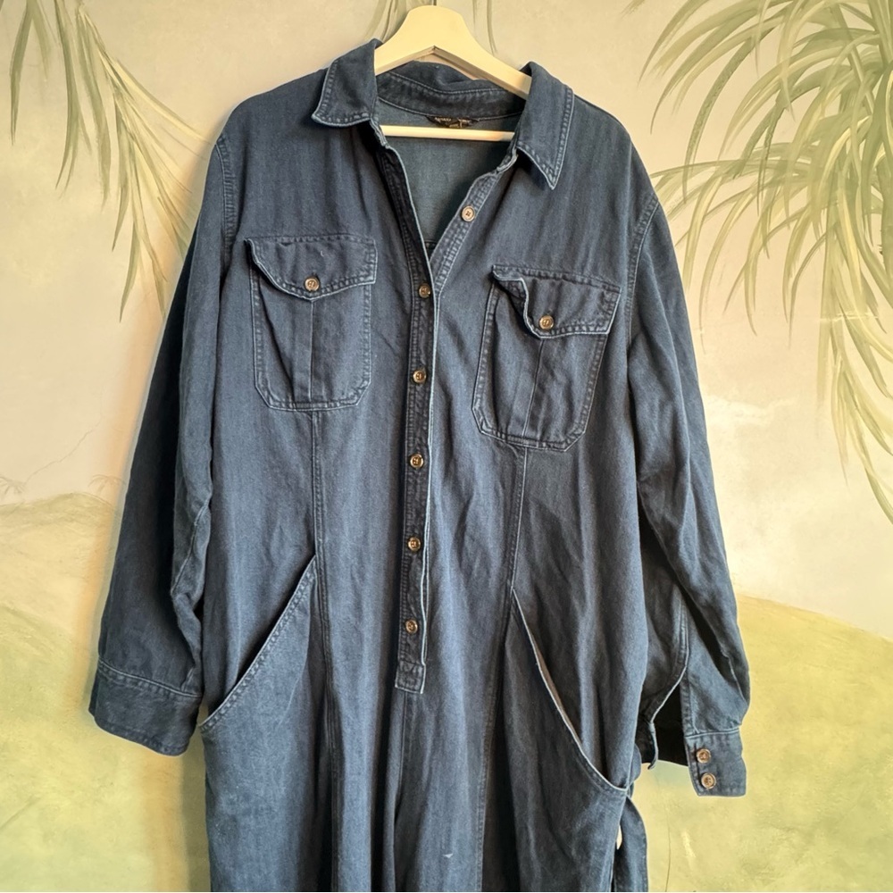Banana Republic Navy jeans, Jumpsuit with Chest Pockets, size XL - Picture 8 of 11